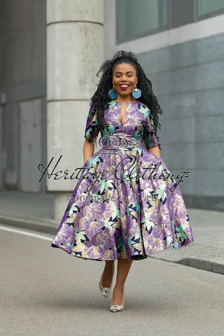 BEVERLY PURPLE AND GOLD DRESS Dresses
