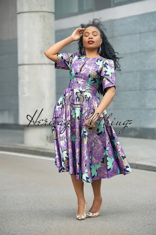 BEVERLY PURPLE AND GOLD DRESS Dresses