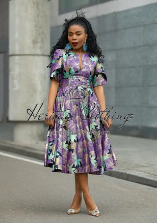 BEVERLY PURPLE AND GOLD DRESS Dresses
