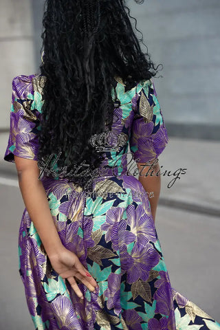BEVERLY PURPLE AND GOLD DRESS Dresses