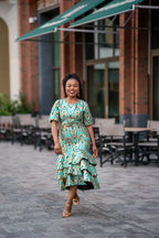 CAMILLE BLUE AND GOLD DRESS Women’s Dress