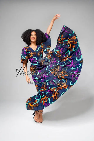 CHIMAMANDA MULTICOLOURED V- BACK MAXI DRESS Dresses