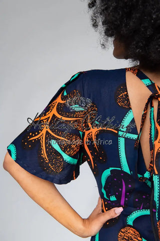 CHIMAMANDA MULTICOLOURED V- BACK MAXI DRESS Dresses