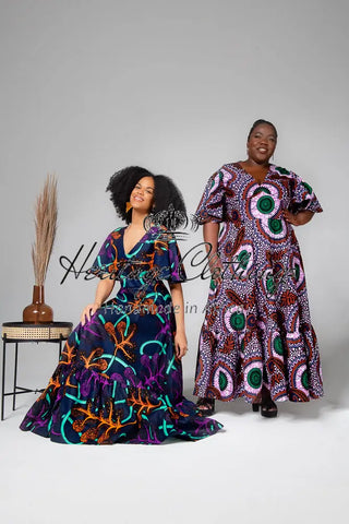 CHIMAMANDA MULTICOLOURED V- BACK MAXI DRESS Dresses
