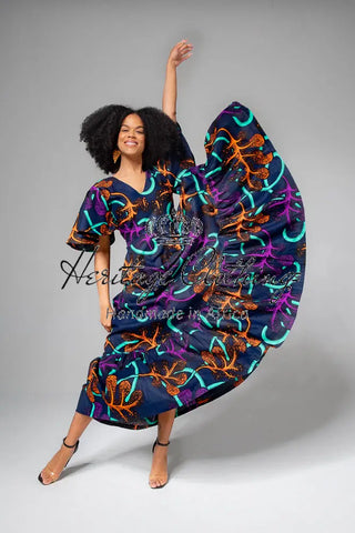 CHIMAMANDA MULTICOLOURED V- BACK MAXI DRESS Dresses