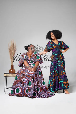 CHIMAMANDA MULTICOLOURED V- BACK MAXI DRESS Dresses