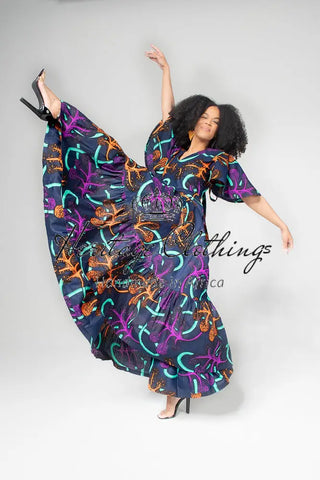 CHIMAMANDA MULTICOLOURED V- BACK MAXI DRESS Dresses