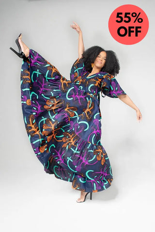 CHIMAMANDA MULTICOLOURED V- BACK MAXI DRESS Dresses