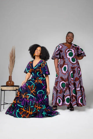 CHIMAMANDA MULTICOLOURED V- BACK MAXI DRESS Dresses