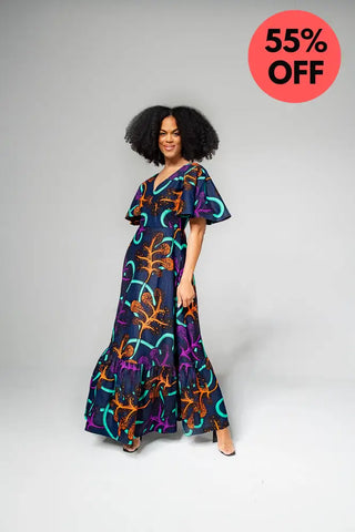 CHIMAMANDA MULTICOLOURED V- BACK MAXI DRESS Dresses