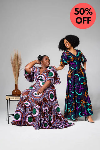 CHIMAMANDA MULTICOLOURED V- BACK MAXI DRESS Dresses