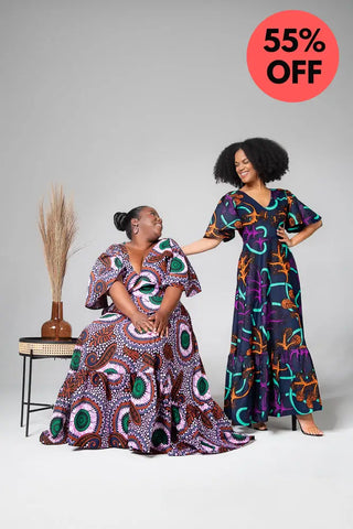 CHIMAMANDA MULTICOLOURED V- BACK MAXI DRESS Dresses