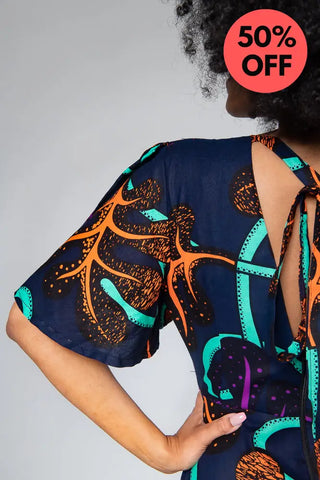 CHIMAMANDA MULTICOLOURED V- BACK MAXI DRESS Dresses