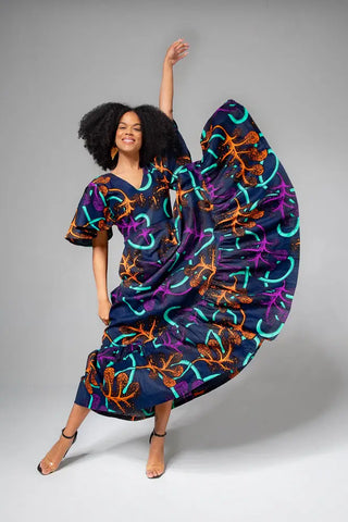CHIMAMANDA MULTICOLOURED V- BACK MAXI DRESS Dresses