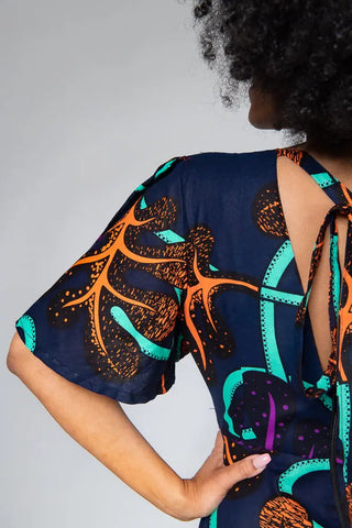 CHIMAMANDA MULTICOLOURED V- BACK MAXI DRESS Dresses