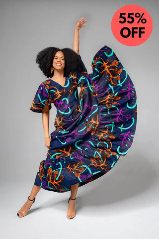 CHIMAMANDA MULTICOLOURED V- BACK MAXI DRESS Dresses