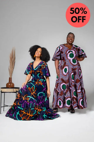 CHIMAMANDA MULTICOLOURED V- BACK MAXI DRESS Dresses