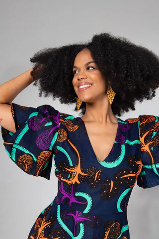 CHIMAMANDA MULTICOLOURED V- BACK MAXI DRESS Dresses