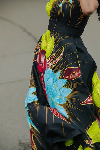 CLAIRE FLORAL GOLD MAXI DRESS Dresses