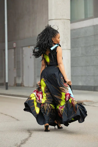 CLAIRE FLORAL GOLD MAXI DRESS Dresses