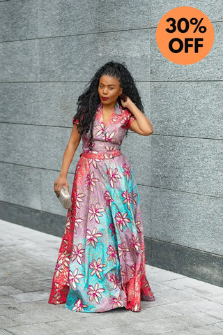 CLARA PINK AND GOLD MAXI DRESS Dresses