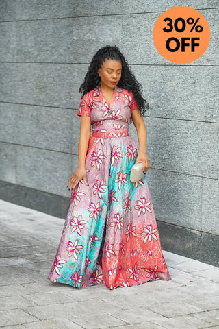 CLARA PINK AND GOLD MAXI DRESS Dresses