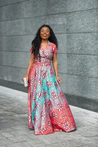 CLARA PINK AND GOLD MAXI DRESS Dresses