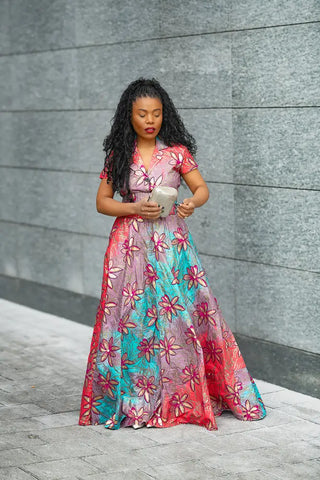 CLARA PINK AND GOLD MAXI DRESS Dresses