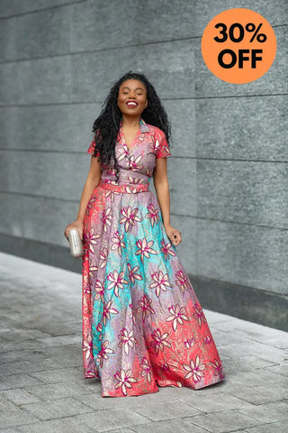 CLARA PINK AND GOLD MAXI DRESS Dresses