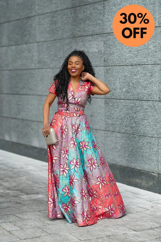 CLARA PINK AND GOLD MAXI DRESS Dresses