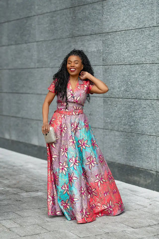 CLARA PINK AND GOLD MAXI DRESS Dresses