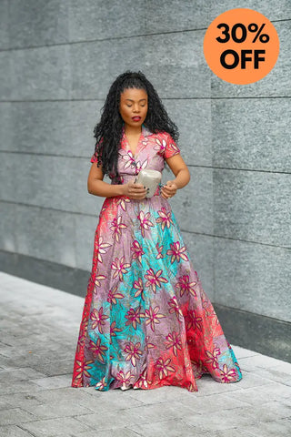 CLARA PINK AND GOLD MAXI DRESS Dresses