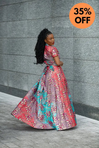 CLARA PINK AND GOLD MAXI DRESS Dresses