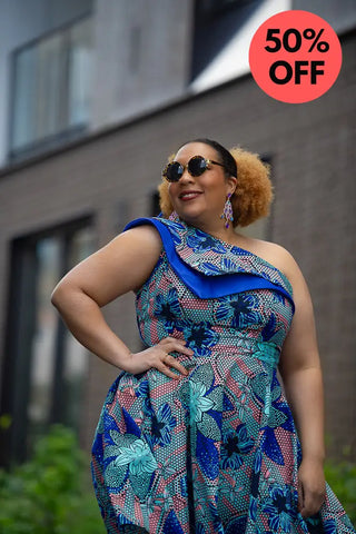 Dalia Blue Asymmetric Dress