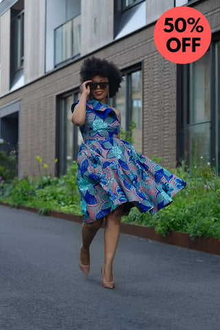 Dalia Blue Asymmetric Dress