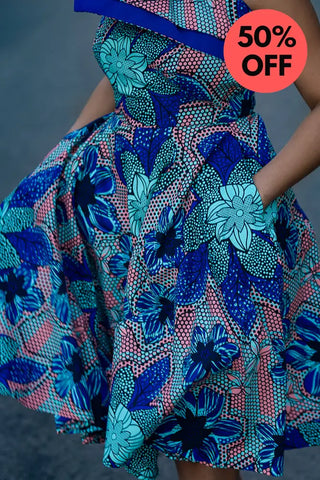 Dalia Blue Asymmetric Dress