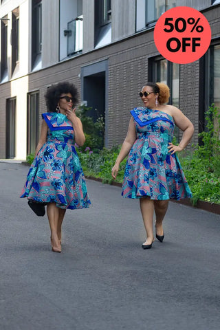 Dalia Blue Asymmetric Dress