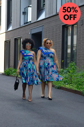 Dalia Blue Asymmetric Dress