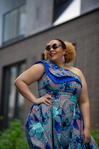 Dalia Blue Asymmetric Dress