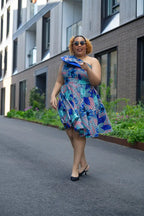 Dalia Blue Asymmetric Dress