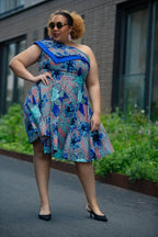 Dalia Blue Asymmetric Dress