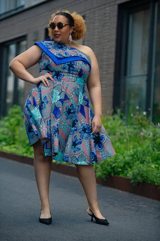 Dalia Blue Asymmetric Dress