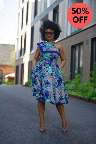 Dalia Blue Asymmetric Dress