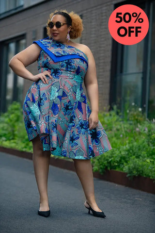 Dalia Blue Asymmetric Dress