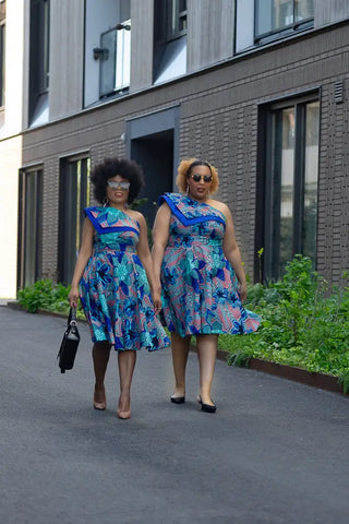 Dalia Blue Asymmetric Dress