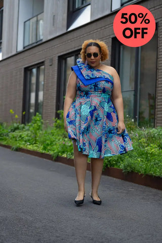 Dalia Blue Asymmetric Dress