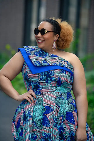 Dalia Blue Asymmetric Dress