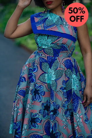 Dalia Blue Asymmetric Dress