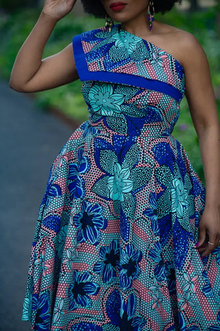 Dalia Blue Asymmetric Dress