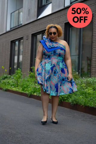 Dalia Blue Asymmetric Dress